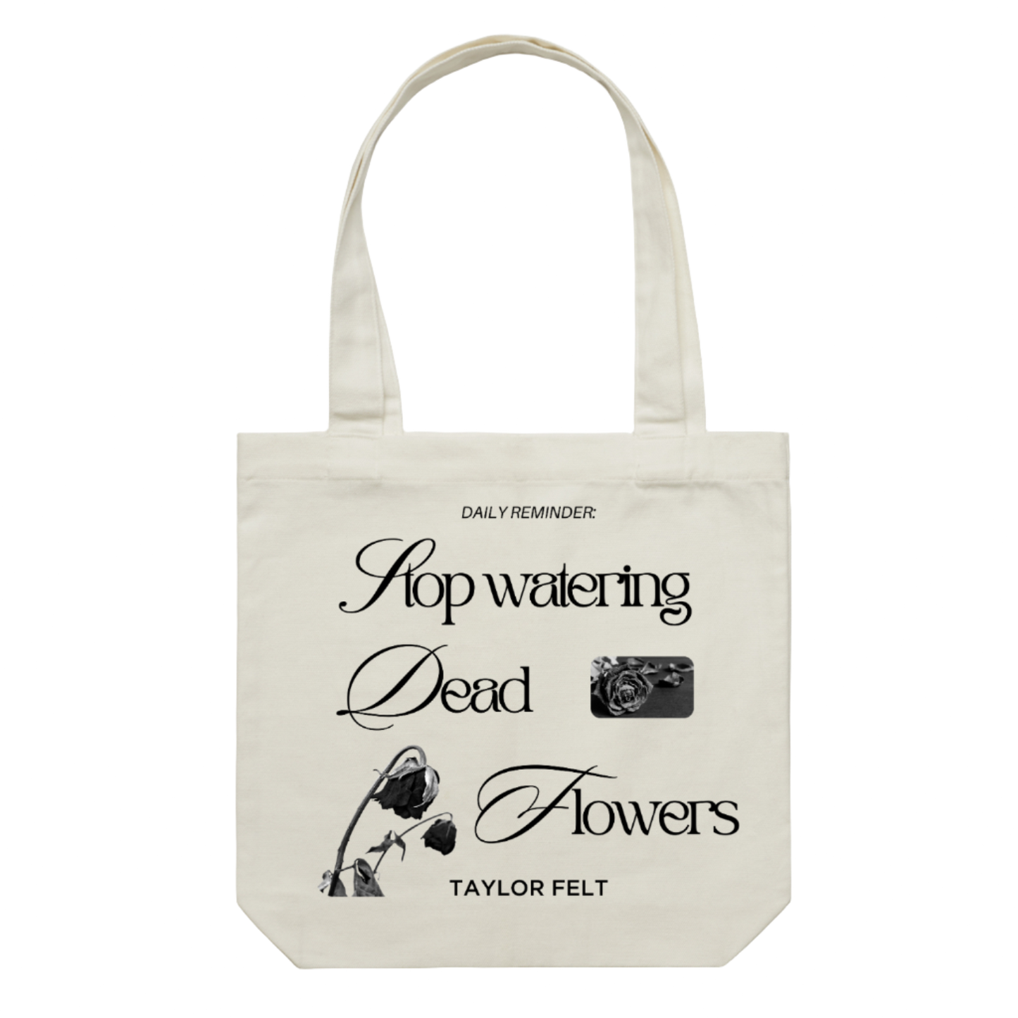 Dead Flowers Tote - Cream