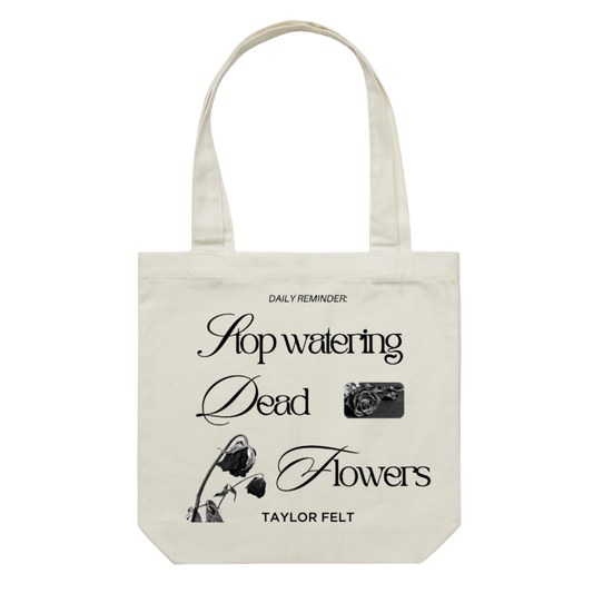Dead Flowers Tote - Cream